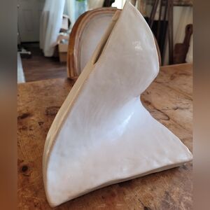 One Of A Kind White Oragami Japanese Studio Art Ceramic Vase